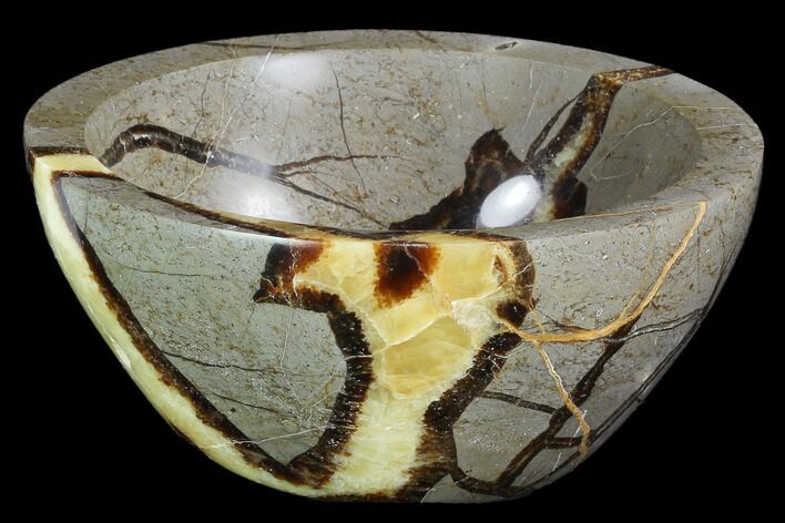Polished Septarian Bowl - Madagascar #98273